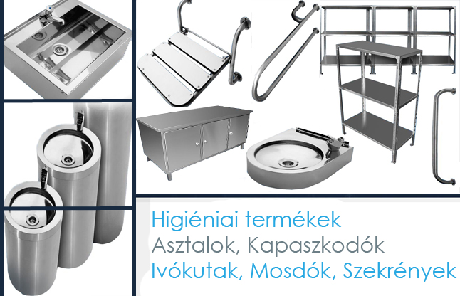 Higiéniai termékek, Asztalok, Kapaszkodók, Ivókutak, Mosdók
